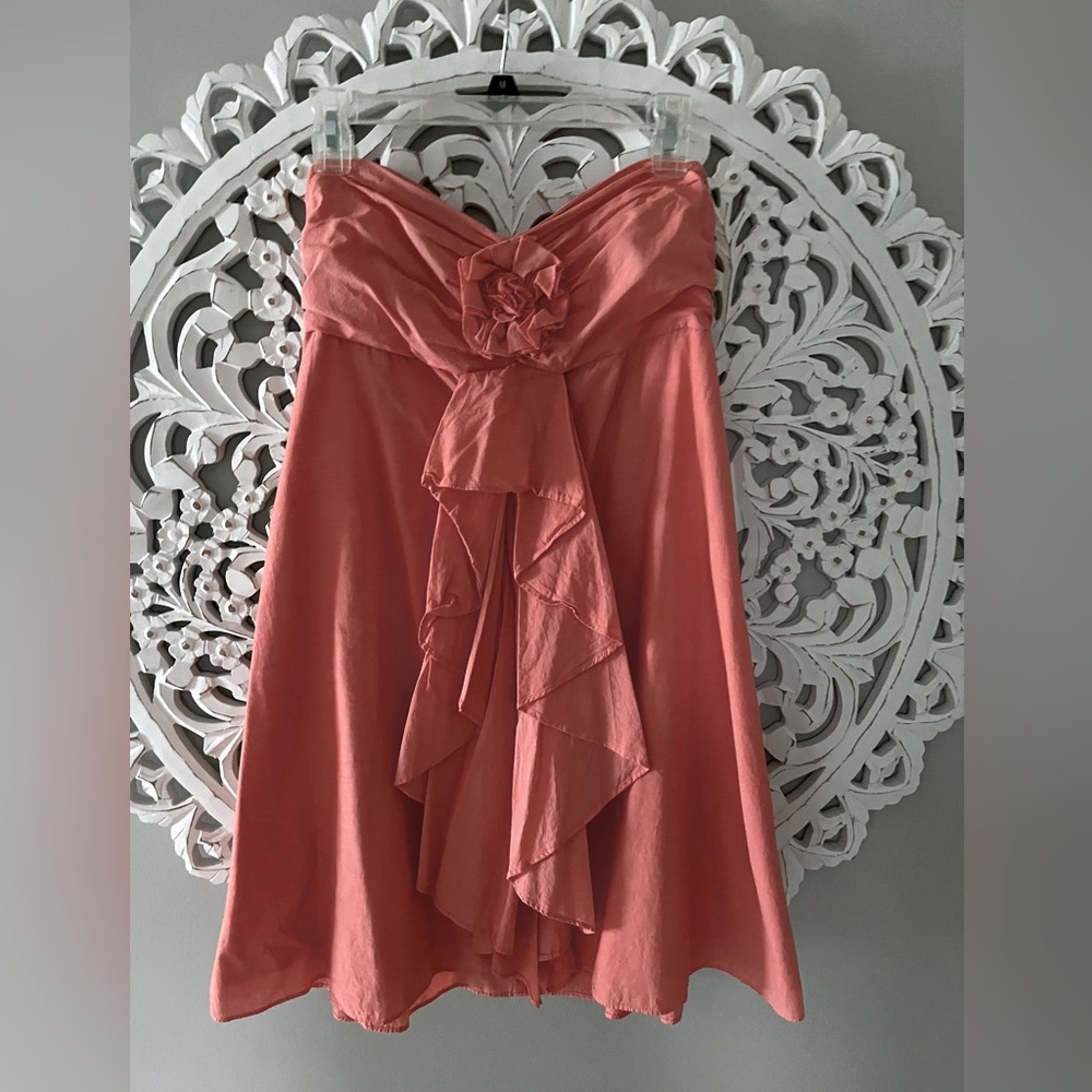 J.Crew Strapless bright Coral Dress size 4